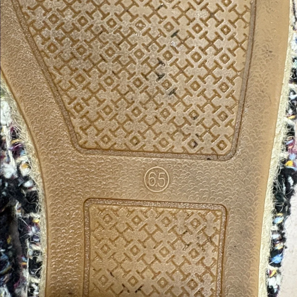 Tory Burch Color-Block Tweed‎ Espadrille Flat Shoe Sz 6.5